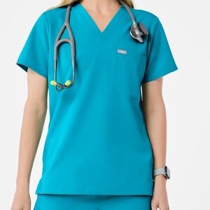 Figs Women's Teal Scrub Top